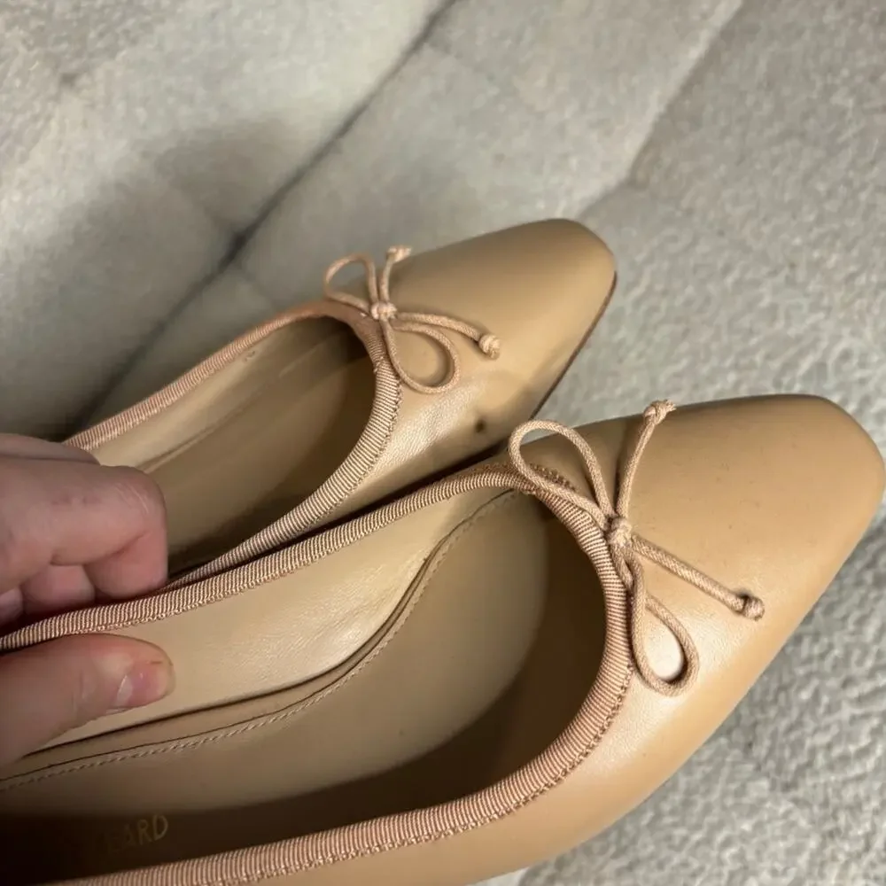 NEW Veronica Beard Catherine Leather Bow Ballet Flats